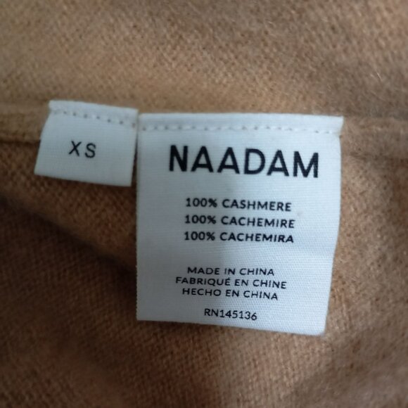 Naadam Mens XS 100% Cashmere Pullover Crewneck Sweatshirt City Chic Camel Brown - Picture 3 of 10